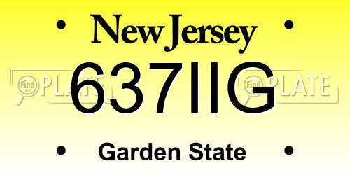 637IIG New Jersey License Plate