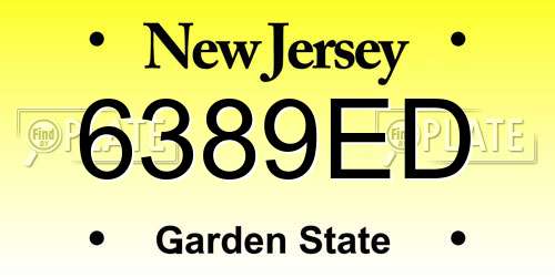 6389ED New Jersey License Plate