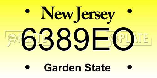 6389EO New Jersey License Plate
