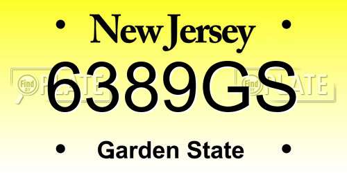 6389GS New Jersey License Plate