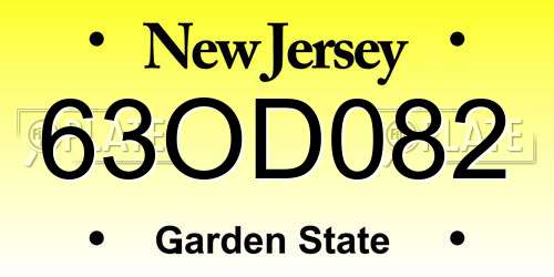 63OD082 New Jersey License Plate