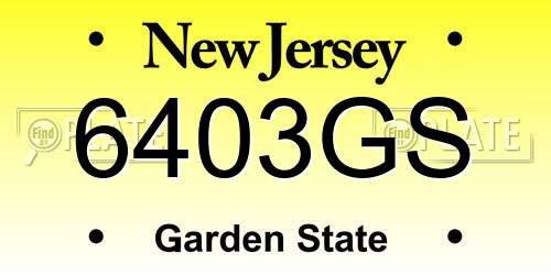 6403GS New Jersey License Plate