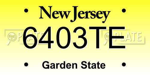 6403TE New Jersey License Plate