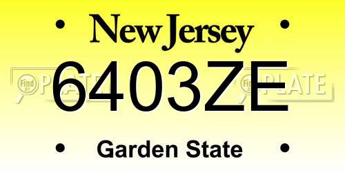 6403ZE New Jersey License Plate