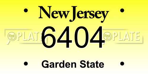 6404 New Jersey License Plate