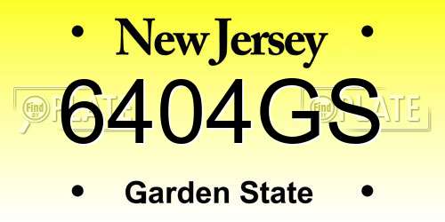 6404GS New Jersey License Plate