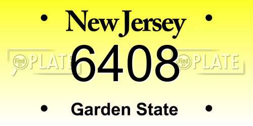 6408 New Jersey License Plate