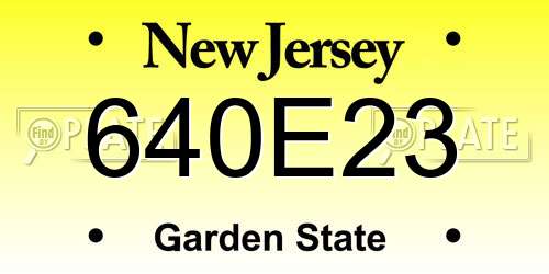 640E23 New Jersey License Plate