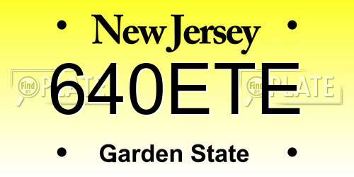 640ETE New Jersey License Plate