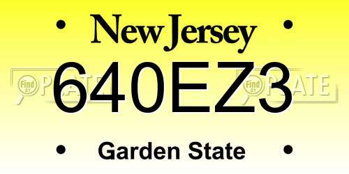 640EZ3 New Jersey License Plate