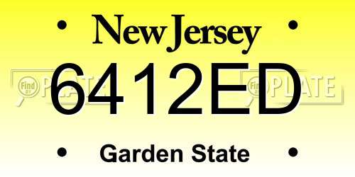 6412ED New Jersey License Plate