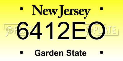 6412EO New Jersey License Plate