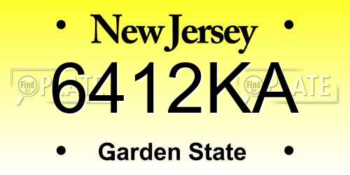 6412KA New Jersey License Plate