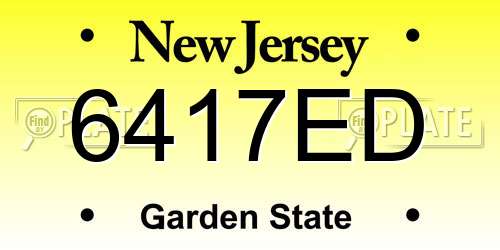 6417ED New Jersey License Plate