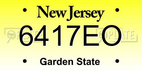 6417EO New Jersey License Plate