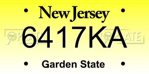 6417KA New Jersey License Plate