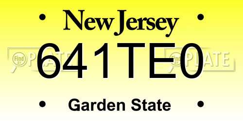 641TE0 New Jersey License Plate