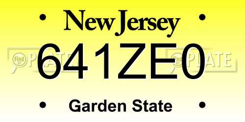 641ZE0 New Jersey License Plate