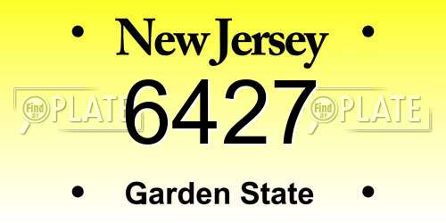 6427 New Jersey License Plate