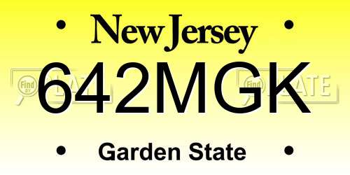 642MGK New Jersey License Plate