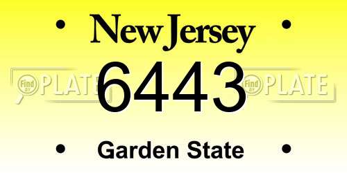 6443 New Jersey License Plate