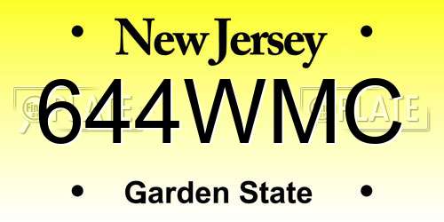 644WMC New Jersey License Plate