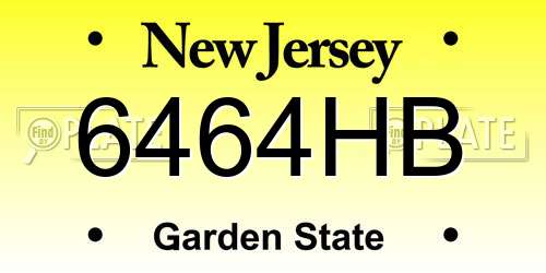 6464HB New Jersey License Plate