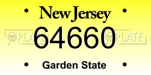 64660 New Jersey License Plate