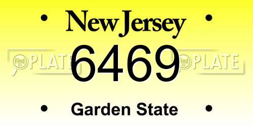 6469 New Jersey License Plate