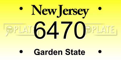 6470 New Jersey License Plate