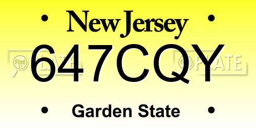 647CQY New Jersey License Plate