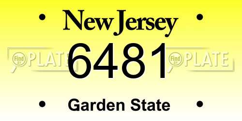 6481 New Jersey License Plate