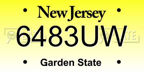 6483UW New Jersey License Plate