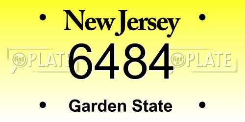 6484 New Jersey License Plate