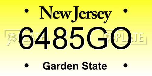 6485GO New Jersey License Plate