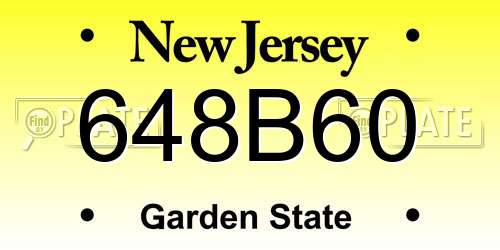 648B60 New Jersey License Plate