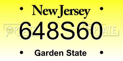 648S60 New Jersey License Plate
