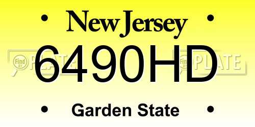 6490HD New Jersey License Plate