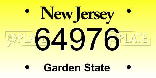 64976 New Jersey License Plate