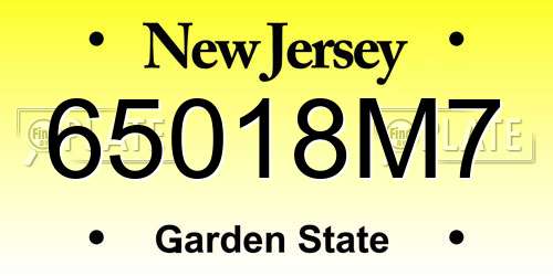 65018M7 New Jersey License Plate