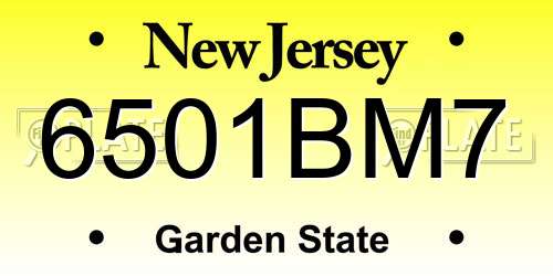 6501BM7 New Jersey License Plate