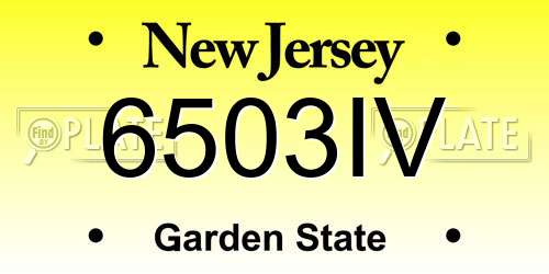 6503IV New Jersey License Plate