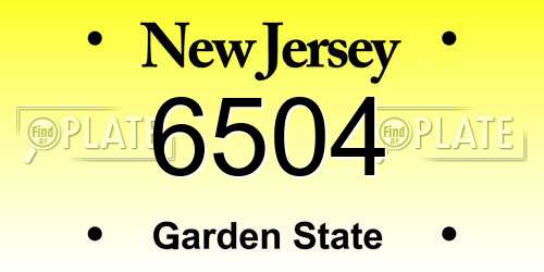 6504 New Jersey License Plate