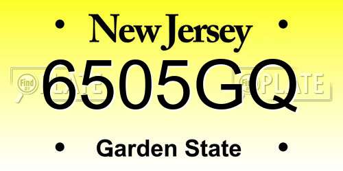 6505GQ New Jersey License Plate