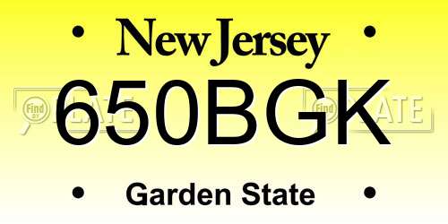 650BGK New Jersey License Plate