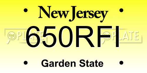 650RFI New Jersey License Plate