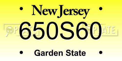650S60 New Jersey License Plate