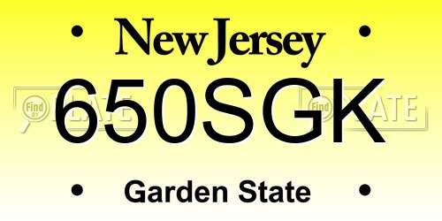650SGK New Jersey License Plate
