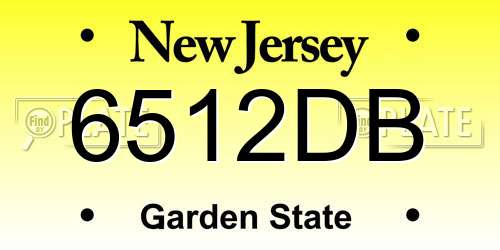 6512DB New Jersey License Plate