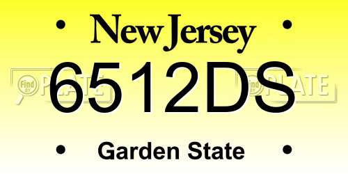 6512DS New Jersey License Plate